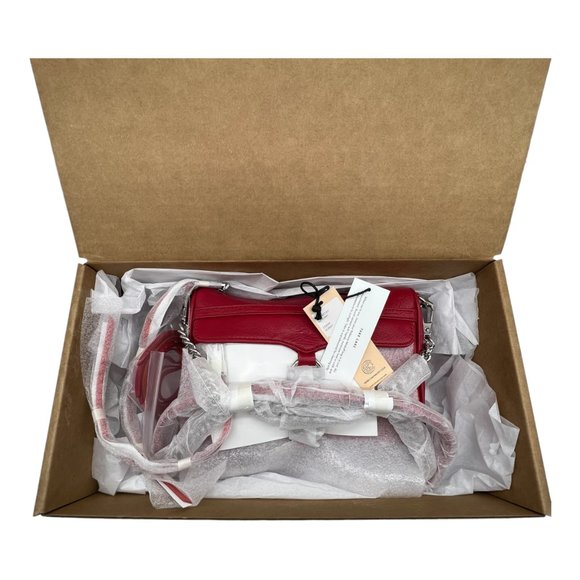 NWT Rebecca Minkoff Mini M.A.C. Red Leather Crossbody Bag BRAND NEW WITH TAG - Picture 7 of 7